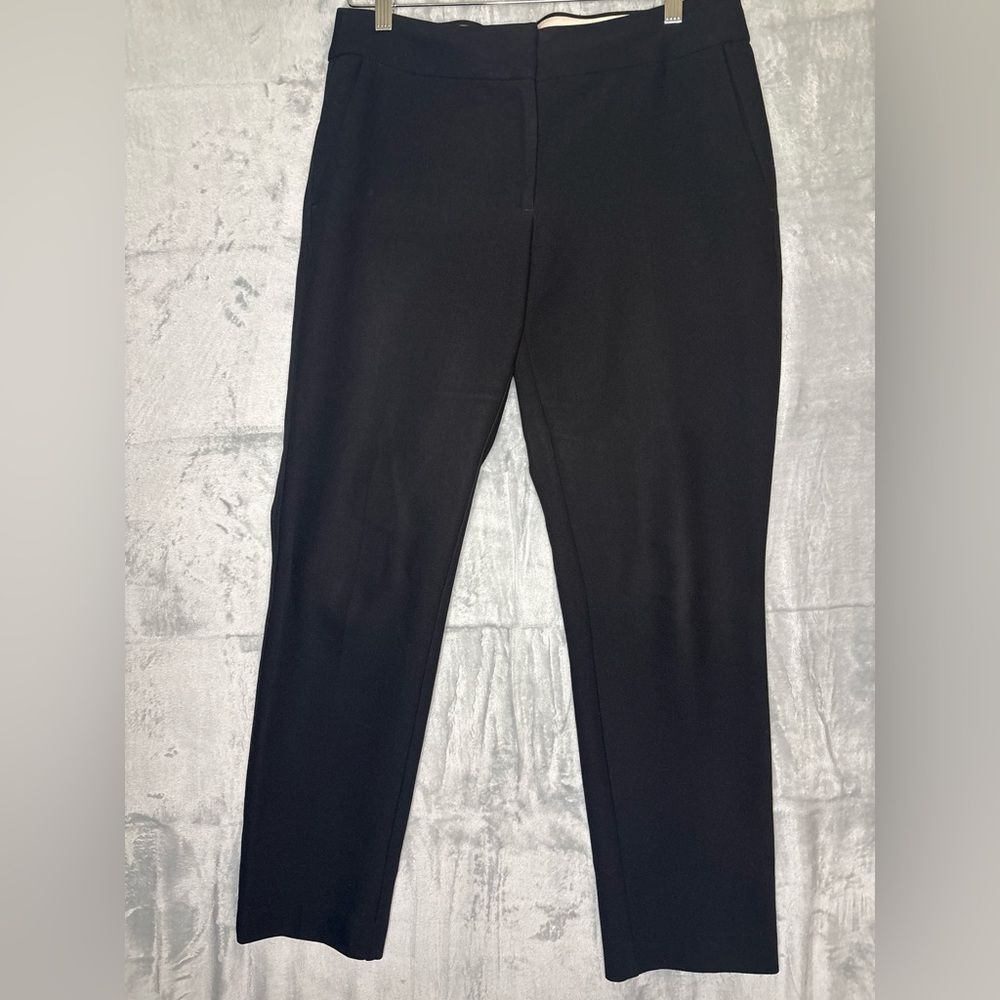 Loft Black Thick Polyester Blend Julie Ankle Trousers Size 6